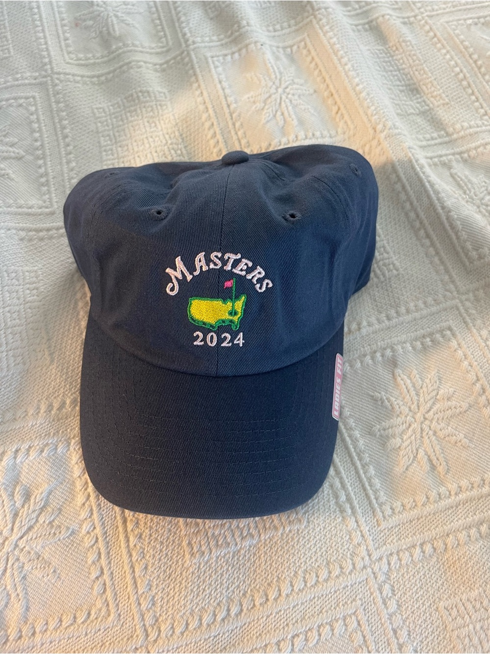 Masters Navy Blue 2024 Embroidered Golf Cap with Green & Yellow Logo